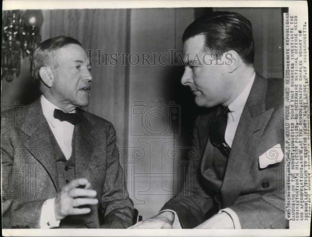 1940 Press Photo A Conversation Between Senators Charles McNary and Henry Cabot - Historic Images