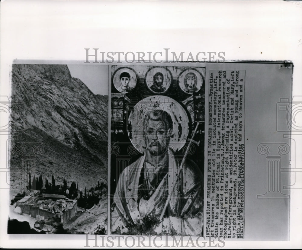 1959 Press Photo Byzantine art treasures lie in isolated monastery - cvw19007 - Historic Images