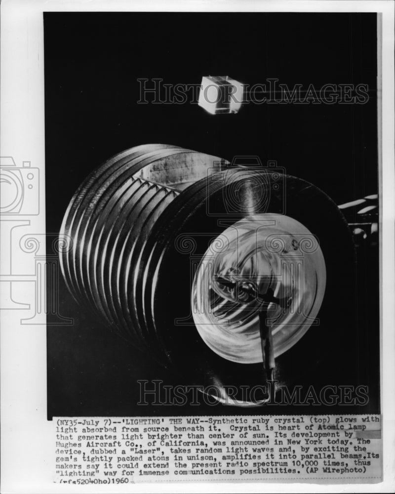 1960 Press Photo View of Atomic Lamp by Hughes Aircraft Co - cvw19334- Historic Images