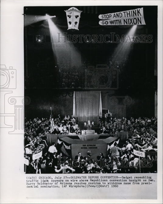 1960 Press Photo Barry Goldwater Revoke Nomination During National Convention - Historic Images