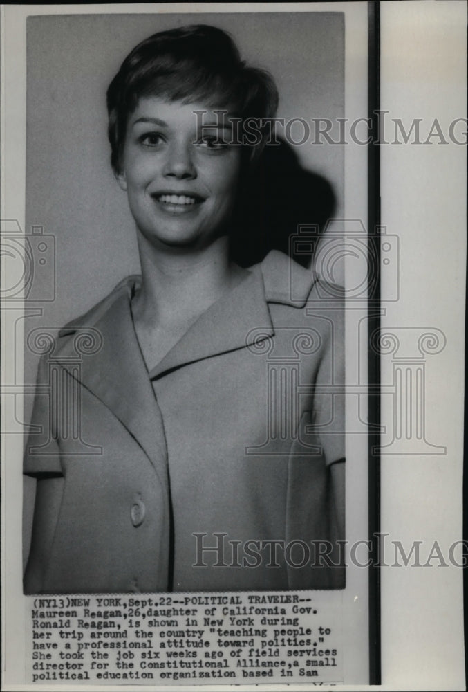 1967 Press Photo Maureen Reagan daughter of California Gov Ronald Reagan- Historic Images