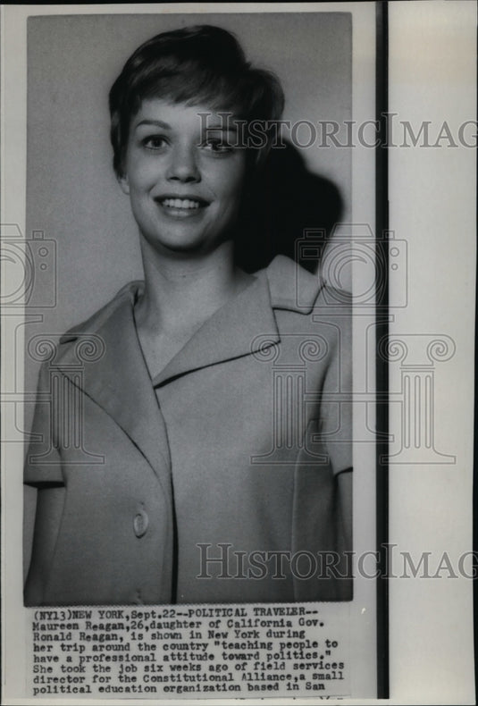1967 Press Photo Maureen Reagan daughter of California Gov Ronald Reagan- Historic Images