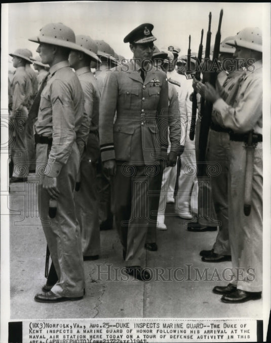 1941 Press Photo England-Royal Family, The Duke of Kent at Naval Air Station. - Historic Images