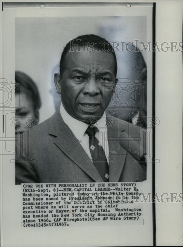 1967 Press Photo Walter Washington as Commissioner of District of Columbia- Historic Images