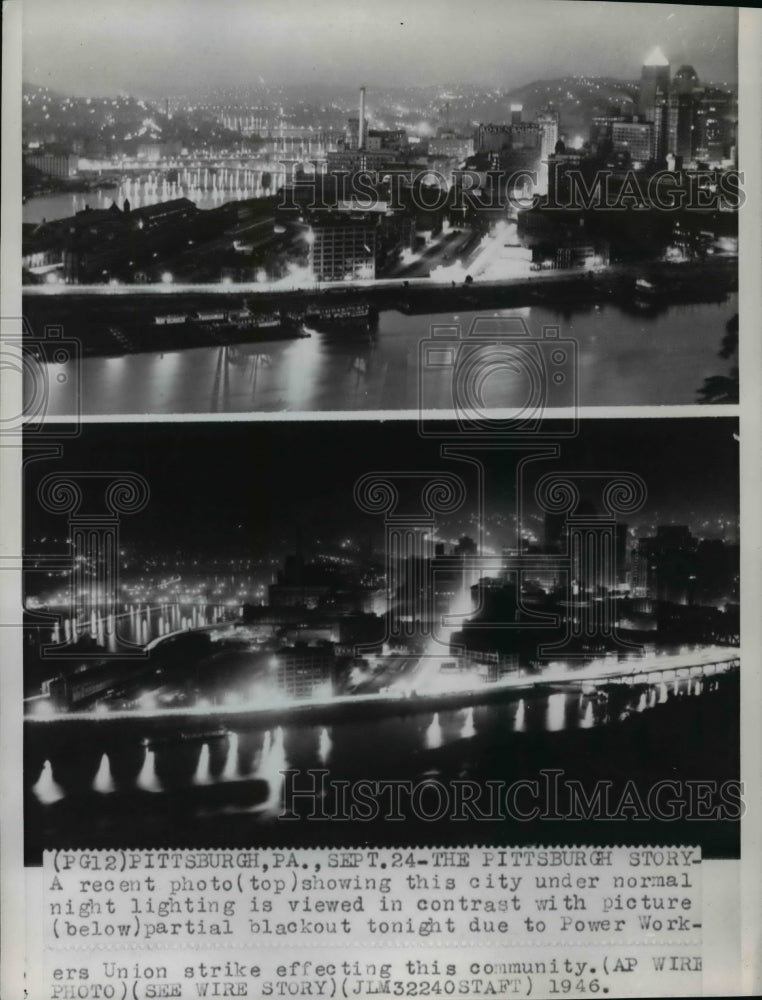 1946 Pittsburgh Pennsylvania View During Power Workers Union Strike - Historic Images