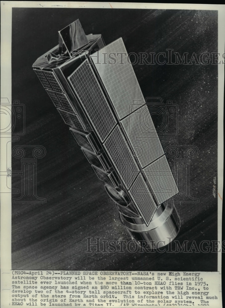 1972 Press Photo HEAO, Largest Unmanned Satellite Launched - cvw20674-Historic Images