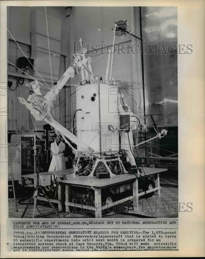 1964 Press Photo OGO-A Satellite Designed to Carry Experiments Into Orbit - Historic Images