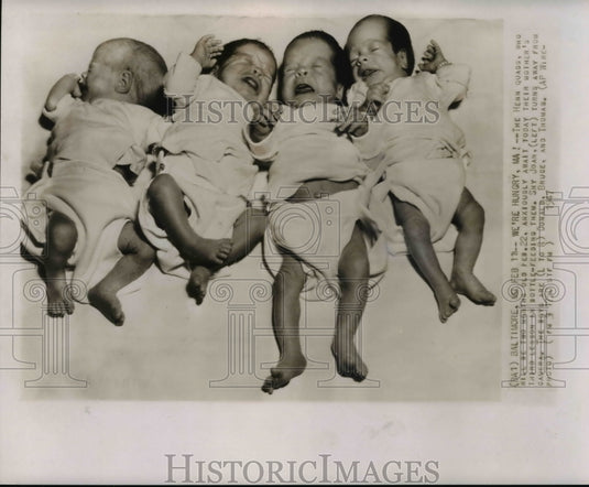 1947 Press Photo Joan Donald, Bruce & Thomas- Henn Quadruplets of Baltimore, MD- Historic Images