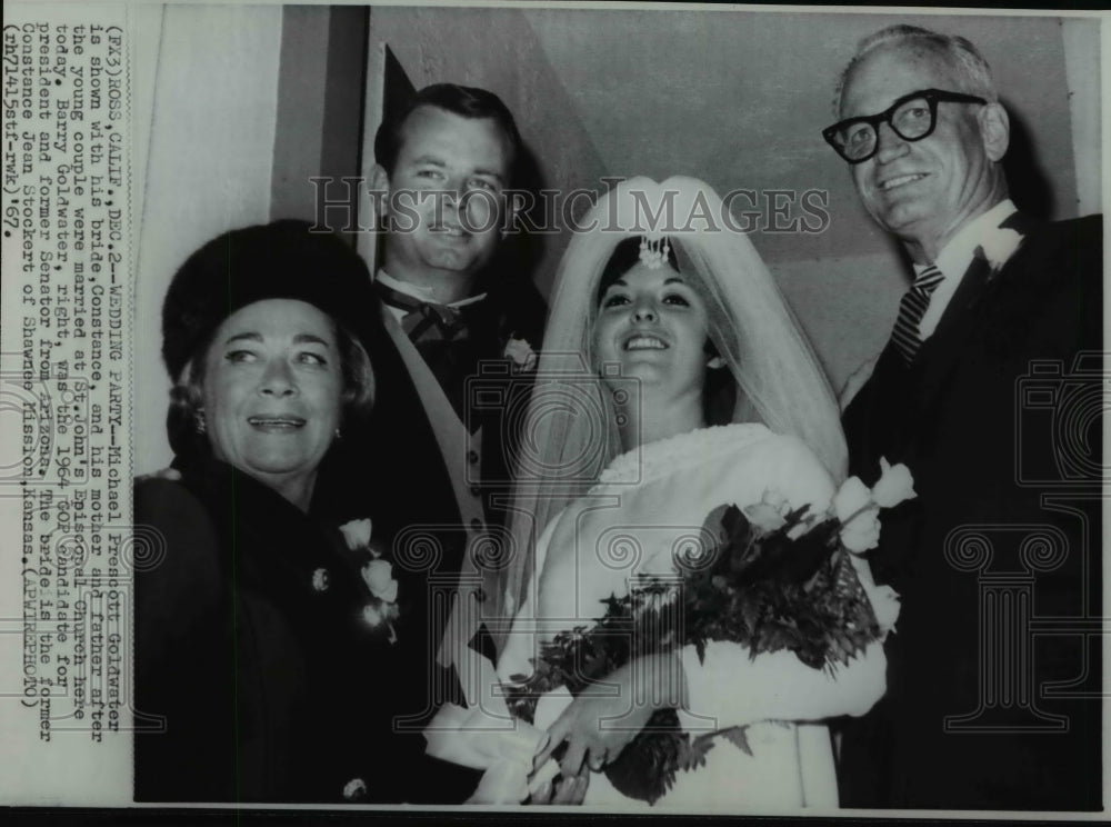 1967 Michael Prescott Goldwater with his bride, Constance - Historic Images