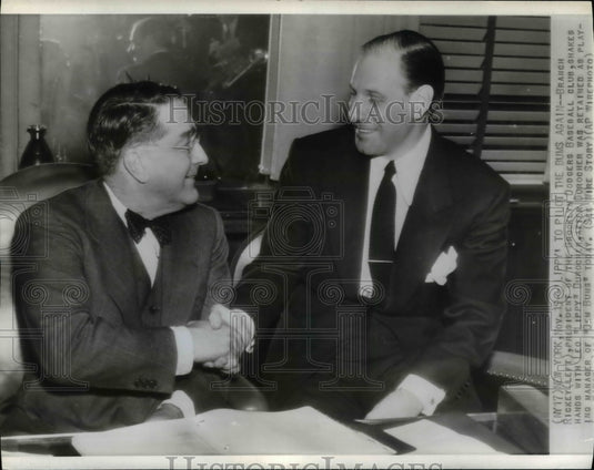 1943 Branch Rickey, Pres of Brooklyn Dodgers w/ Leo Lippy Durocher - Historic Images