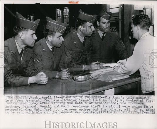 1952 The Perricones Army's only quadruplets at Fort Lawton, Seattle - Historic Images