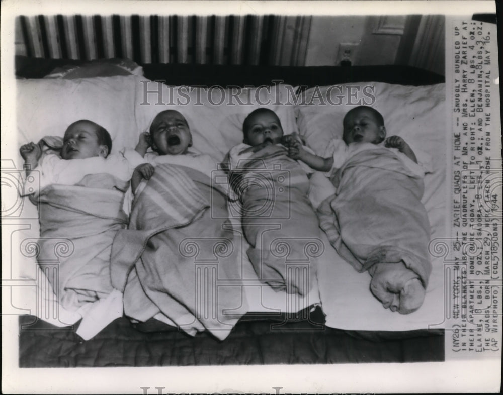 1944 Press Photo Zarief quadruplets born to Mr &amp; Mrs Harry Zarief - cvw21634-Historic Images