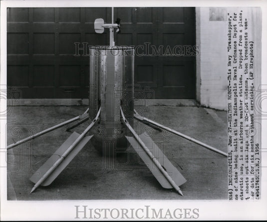 1956 Press Photo Navy "Grasshopper" at Indianapolis Naval Ordnance Depot - Historic Images