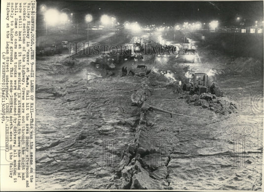 1969 Hail hit the area at Valley Highway in Denver - Historic Images
