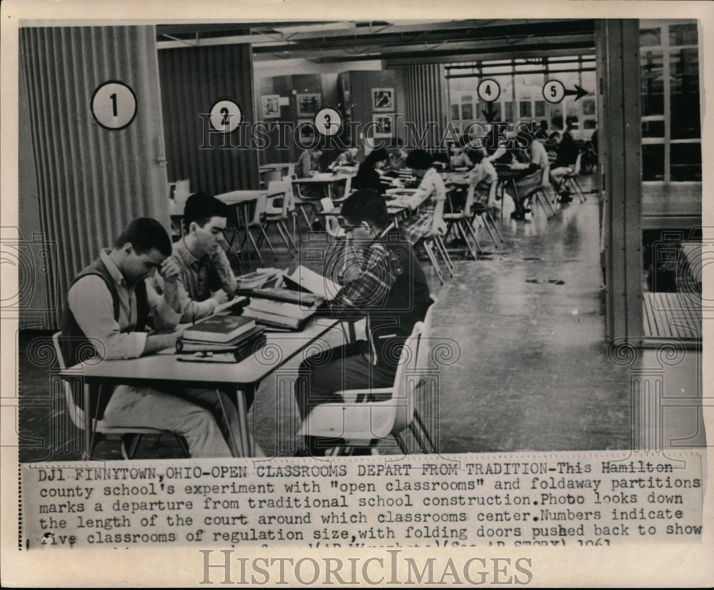 1961 Press Photo Open classroom design of Hamilton County school - cvw21828 - Historic Images