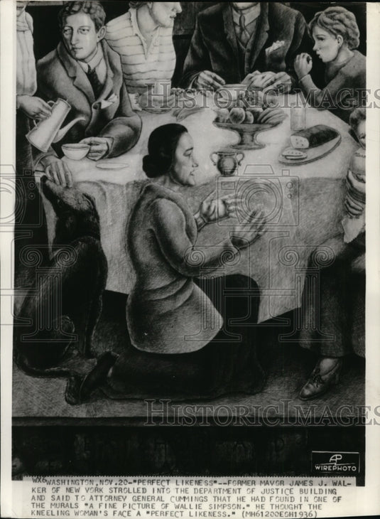 1936 Mural of A Fine Picture of Wallie Simpson at Justice Building - Historic Images
