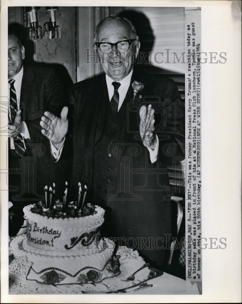 1964 Press Photo Former President Harry Truman during his 80th Birthday. - Historic Images