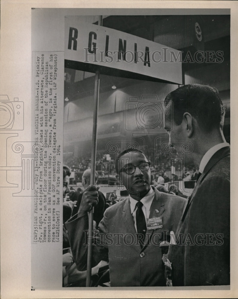 1964 A.S. Brinkley Jr. chats with his alternate, Clarence Townes Jr. - Historic Images