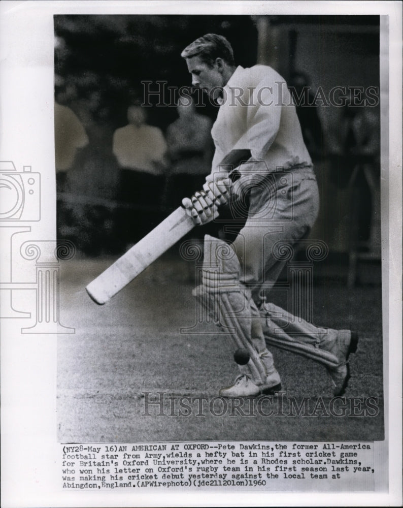 1960 Press Photo Pete Dawkins in his first cricket game for Oxford University-Historic Images