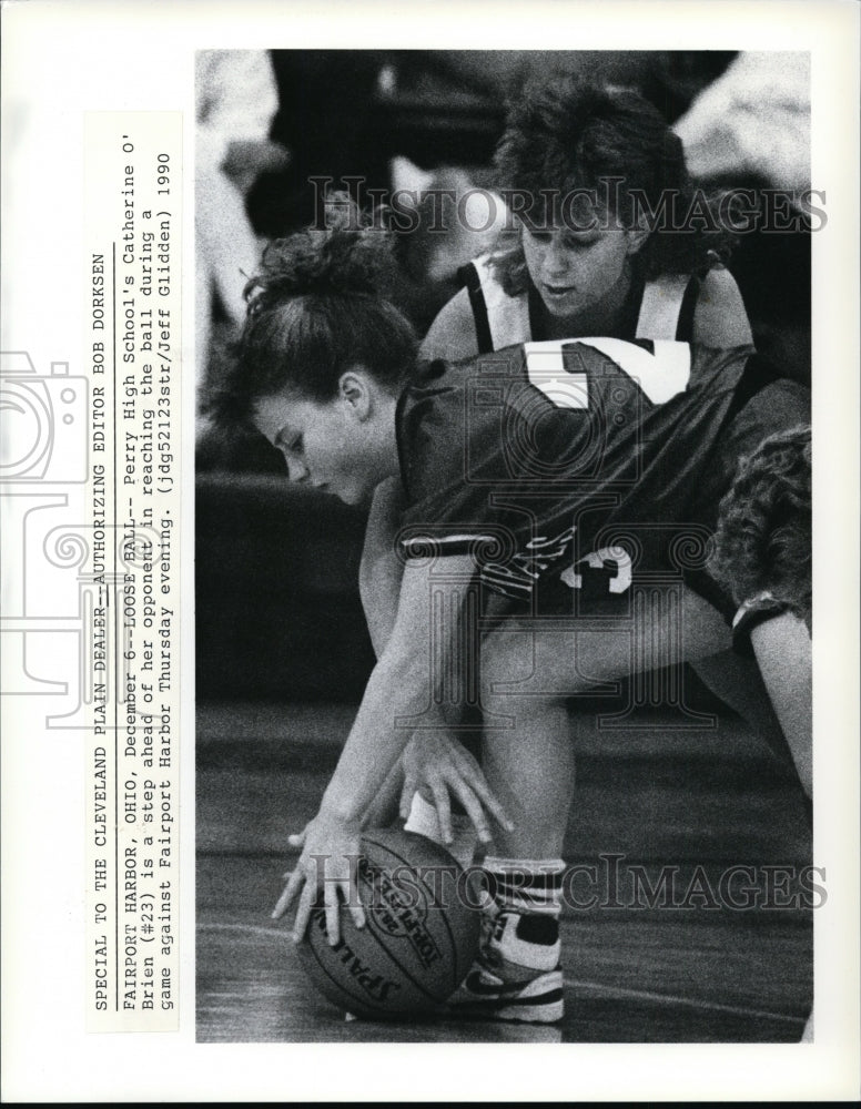 1990 Press Photo Basketball, Perry High School game against Fairport Harbor. - Historic Images