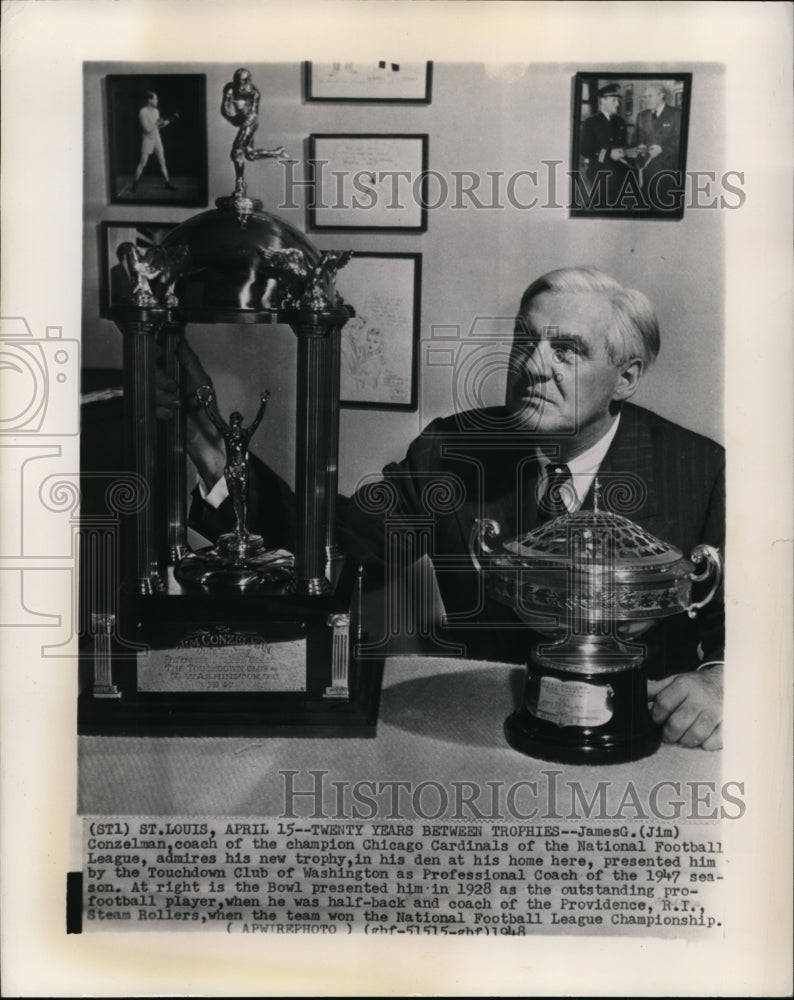 1948 Press Photo Football-James Conzelman, NFL for the Chicago Cardinals. - Historic Images