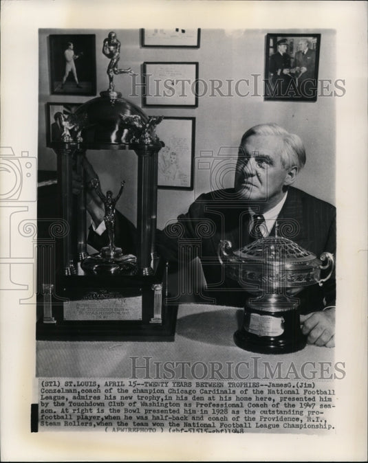 1948 Press Photo Football-James Conzelman, NFL for the Chicago Cardinals. - Historic Images
