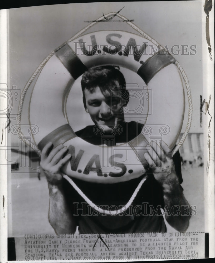 1942 George Franck, University of Minnesota player in US Navy School - Historic Images