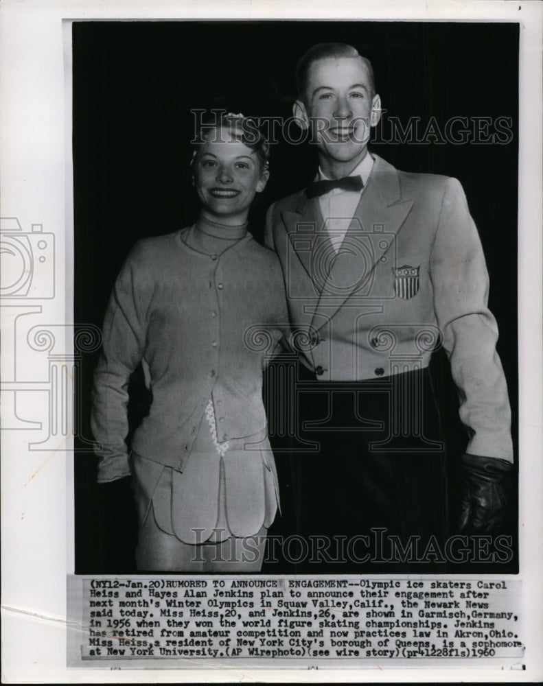 1960 Press Photo Carol Heiss & Hayes Alan Jenkins plan to announce engagement - Historic Images