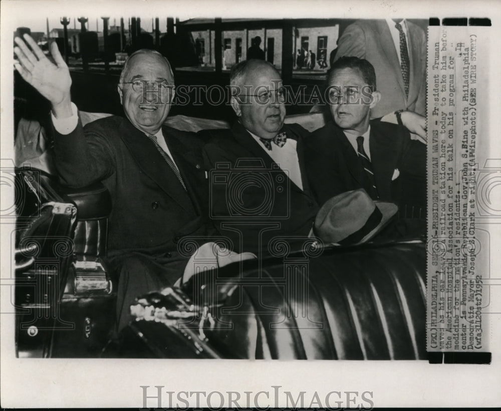 1952 Press Photo Pres. Truman leaving for American Hospital Association meeting-Historic Images