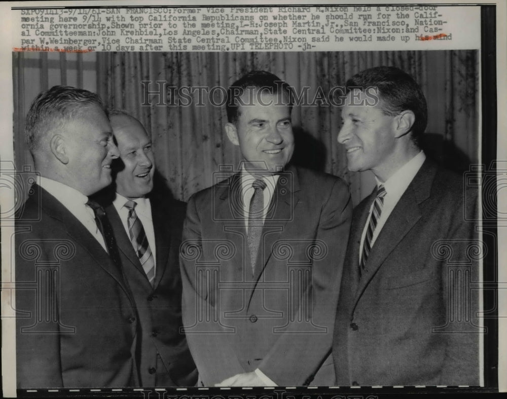 1961 Press Photo Former VP Richard Nixon considering running for California Gov - Historic Images