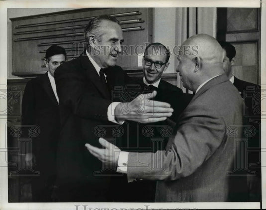 1963 Press Photo US State Dept's W Averell Harriman & Soviet Premier Khruschev - Historic Images