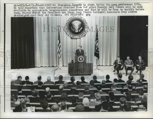 1962 Press Photo Pres. Kennedy during his news conference - cvw23090-Historic Images