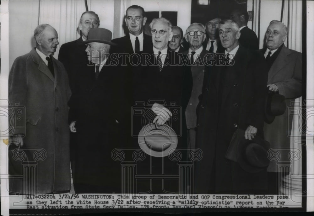 1956 Press Photo Democratic and GOP leaders pose before leaving the White House - Historic Images