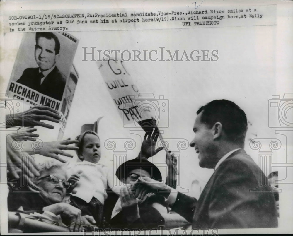 1960 Press Photo VP Nixon's presidential campaign in Scranton, Pennsylvania-Historic Images