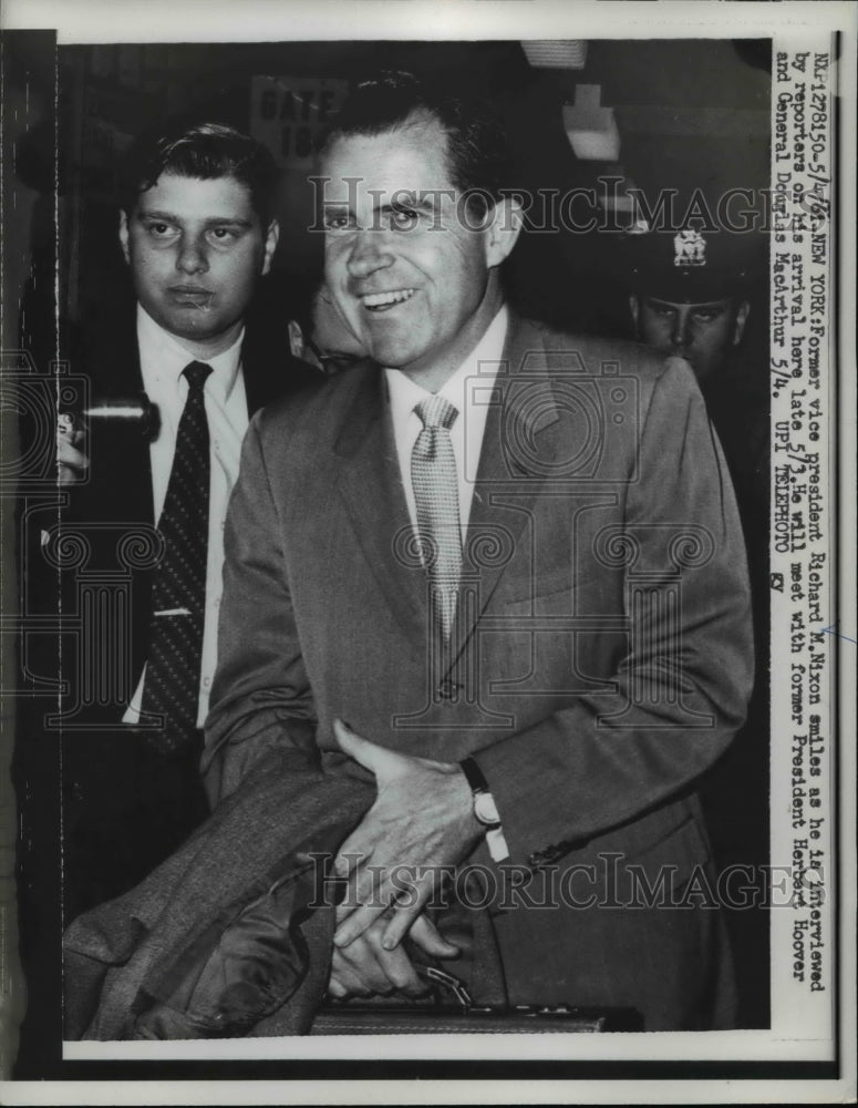 1961 Smiling Former Vice President Richard M Nixon as he arrived - Historic Images