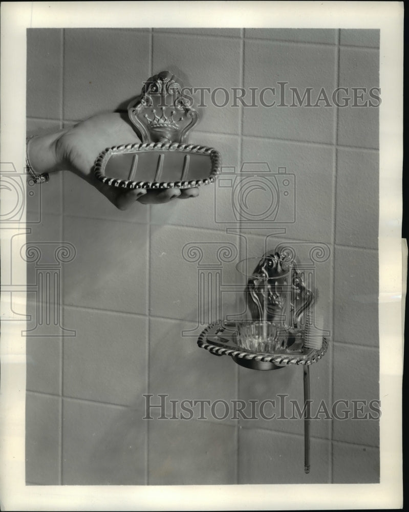 1968 Autoyre&#39;s new custom line of gold-plated bathroom accessories - Historic Images