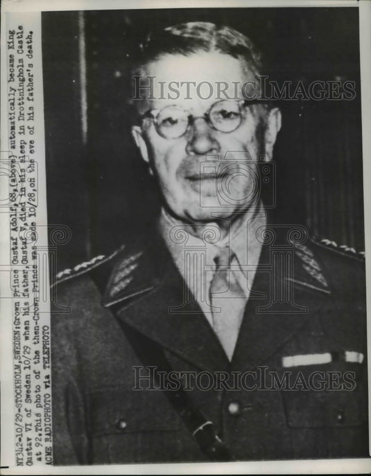 1951 Press Photo Crown Prince Gustaf Adolf The Night Before His Father's Death-Historic Images