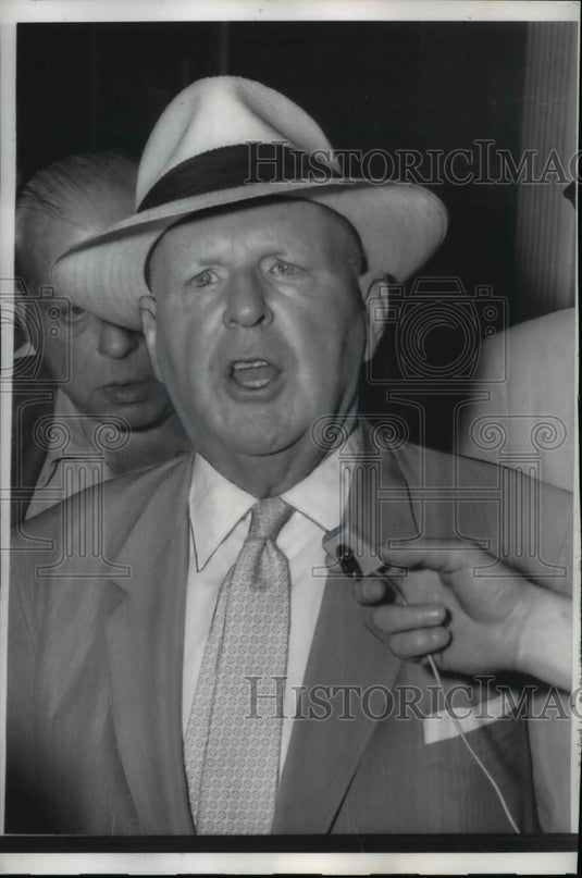 1957 Press Photo Dave Beck of the International Brotherhood of Teamsters in LA - Historic Images