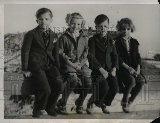 1939 Press Photo Jay, Jean, James & Joan Schenese quadruplets- 8th birthday-Historic Images