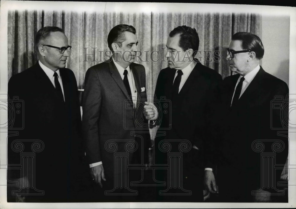 1969 Pres. Nixon and appointed administration in a press conference - Historic Images