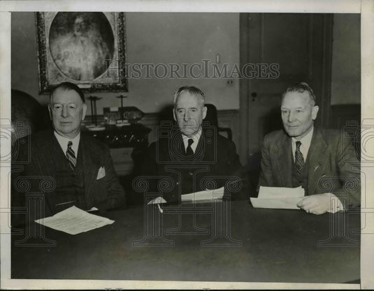 1944 Press Photo War Ballot Commissioners Frank Knox, Henry Stimson & Emory Labn - Historic Images