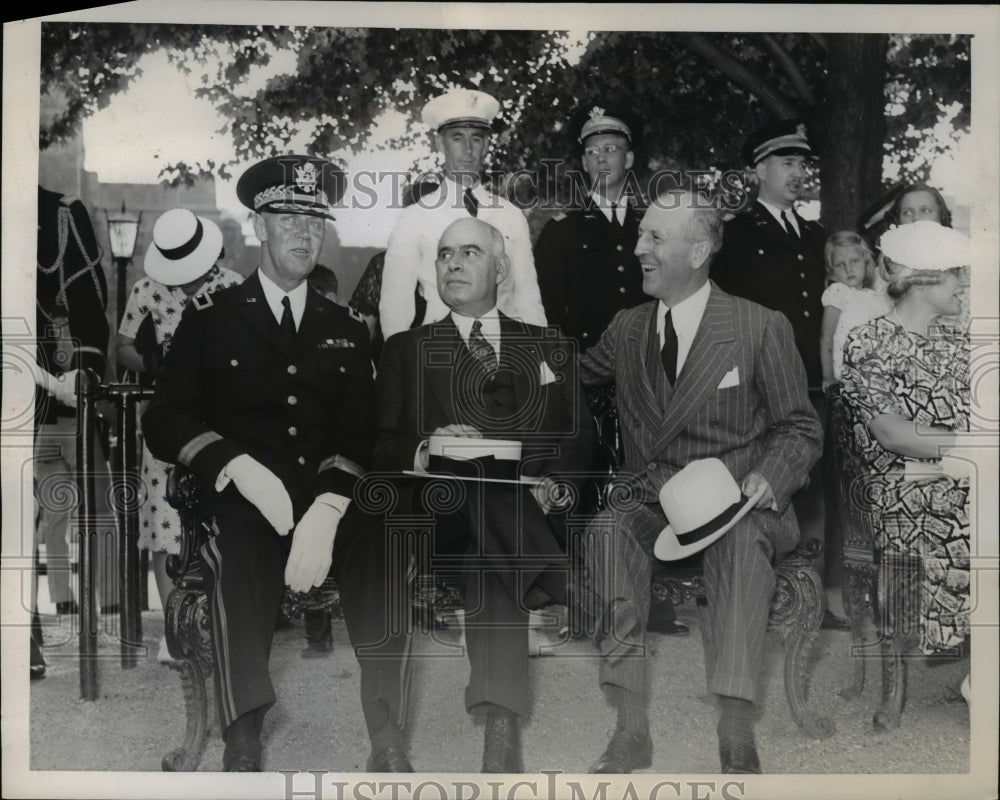 1939 Press Photo General JL Benedict, Gov. Herbery Lehman &amp; Gov. Lloyd Starr-Historic Images