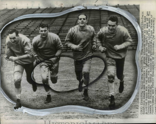 1940 Press Photo Backfield stars at Dyches stadium for annual east-west game. - Historic Images