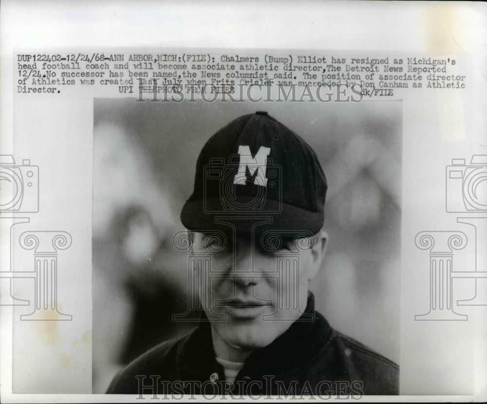 1968 Chalmers Elliott as Michigan&#39;s associate athletic director - Historic Images