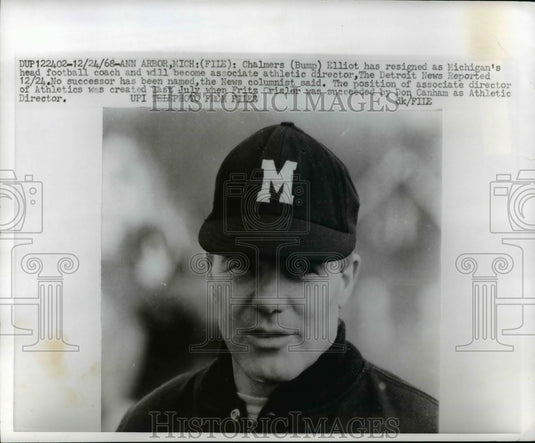 1968 Chalmers Elliott as Michigan's associate athletic director - Historic Images