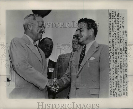 1948 Pres Harry S Truman w/ Republican candidate Thomas E Dewey - Historic Images