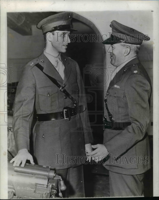 1940 Capt. James Roosevelt w/ Maj. W. S. Van Dyke II on first drill - Historic Images