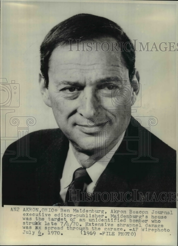 1970 Ben Maidenburg, Akron Beacon Journal executive editor-publisher - Historic Images