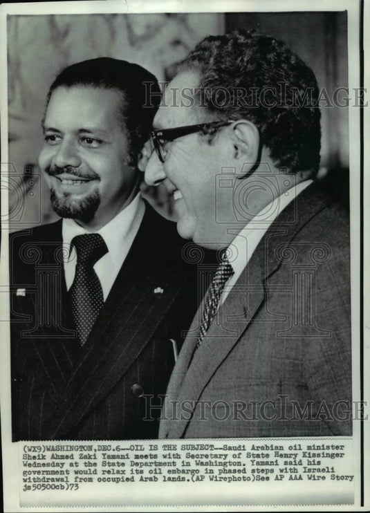 1973 Press Photo Saudi Arabian oil minister Sheikh Ahmed Zaki Yamani in Wash - Historic Images