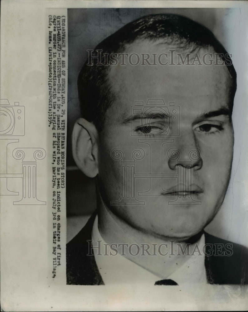 1954 Press Photo Dr. Samuel Sheppard Indicted First Degree Murder of Wife-Historic Images